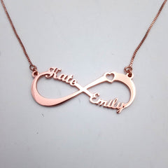 Infinity Heart Name Necklace K Gold Sterling Silver
