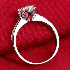 1 Carat Lab Grown Diamond Solitaire Ring - 18K White Gold & Platinum Plated Sterling Silver Anniversary Ring for Her