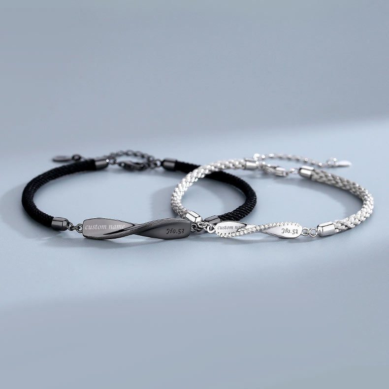 Personalized Infinity Couple Bracelets - Meaningful Gift for Couples