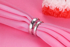 Personalized Matching Hearts Titanium Rings Set for 2