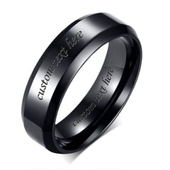 Engraved Mens Titanium Wedding Band