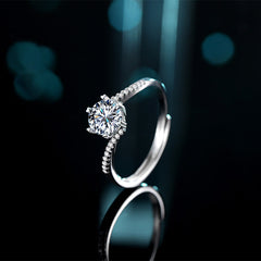 Custom 1 Carat Moissanite Halo Diamond Ring for Her
