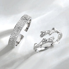 Matching Couple Rings Jewelry Gift Set (Adjustable Size)