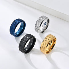 Engraved Frosted Ring for Him
