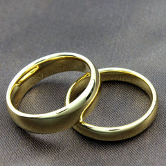 Matching Promise Rings for Couples Gold Plated Titanium