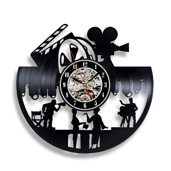 Gift for Cinematographers Vinyl Record Clock