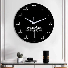 Music Notes Wall Décor Silent Circular Clock â€?Artistic and Stylish Design