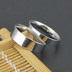Engraved Couple Wedding Bands - Solid Stainless Steel