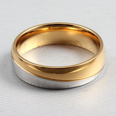 Custom Mens Promise Ring 6mm Gold Plated Titanium