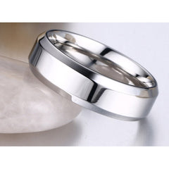 Engraved Mens Titanium Wedding Band