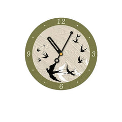 Art Deco Floral Silent Wall Clock â€?12" Canvas Print
