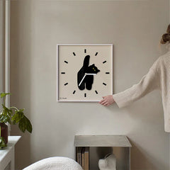 Midnight Muse Silent Square Cat Wall Clock â€?12"