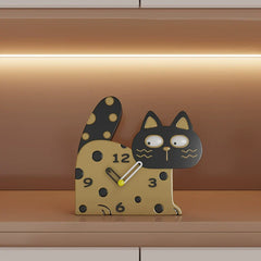 Cute Cat Kids Bedroom Silent Clock â€?Resin (27×25 cm)
