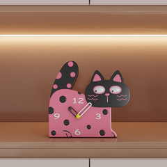 Cute Cat Kids Bedroom Silent Clock â€?Resin (27×25 cm)