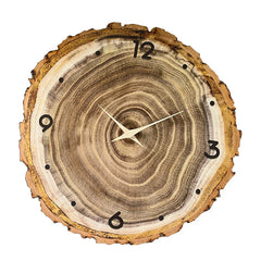 Wooden Style Silent Wall Clock â€?12" Tree-Ring Look (MDF)