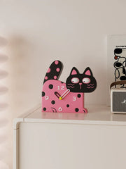 Cute Cat Kids Bedroom Silent Clock â€?Resin (27×25 cm)
