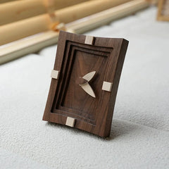 Two-Tone Solid Wood Desk Clock â€?Silent, Minimalist (7â€?5 cm)