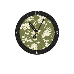 Art Deco Floral Silent Wall Clock â€?12" Canvas Print