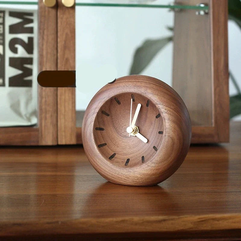 Walnut Desk Clock â€?Solid Wood, Silent Minimalist
