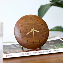 Walnut Desk Clock â€?Solid Wood, Silent Minimalist