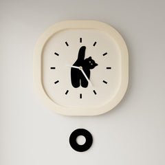 Black Cat Kids Silent Pendulum Clock â€?11.8"