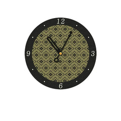 Art Deco Floral Silent Wall Clock â€?12" Canvas Print