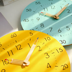 Learning Time Silent Kids Wall Clock â€?12" Pencil Hands (MDF)