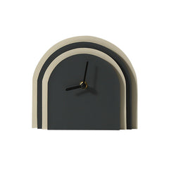Multilayered Wood & Leather Silent Desk Clock â€?19×17 cm (Blue/Brown)