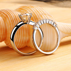 Gulleiâ„?1 Carat Lab Grown Diamond Staked Ring Set - Engravable