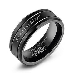 Custom Tungsten Mens Ring Christmas Gift 8mm