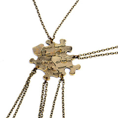 6 Piece Jigsaw Puzzle Friendship Necklaces Set