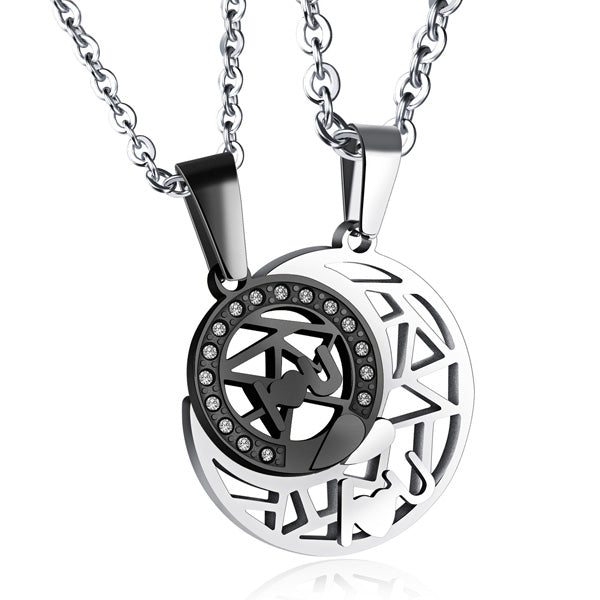 Interlocking Engravable Couples Jewelry Set for Soulmates