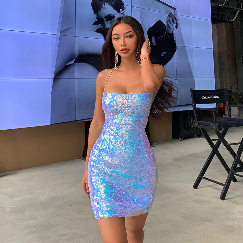sequin vest mini dress