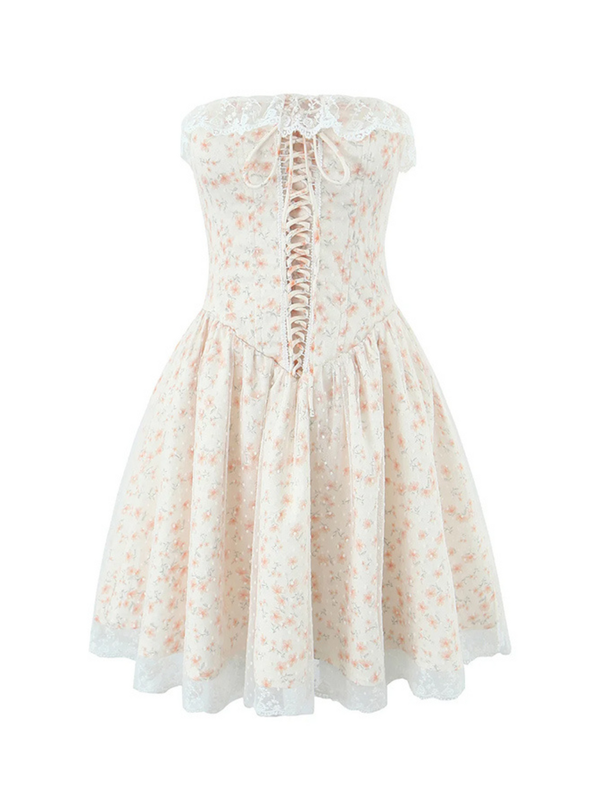 Daiana Floral Lace-Up Corset Dress