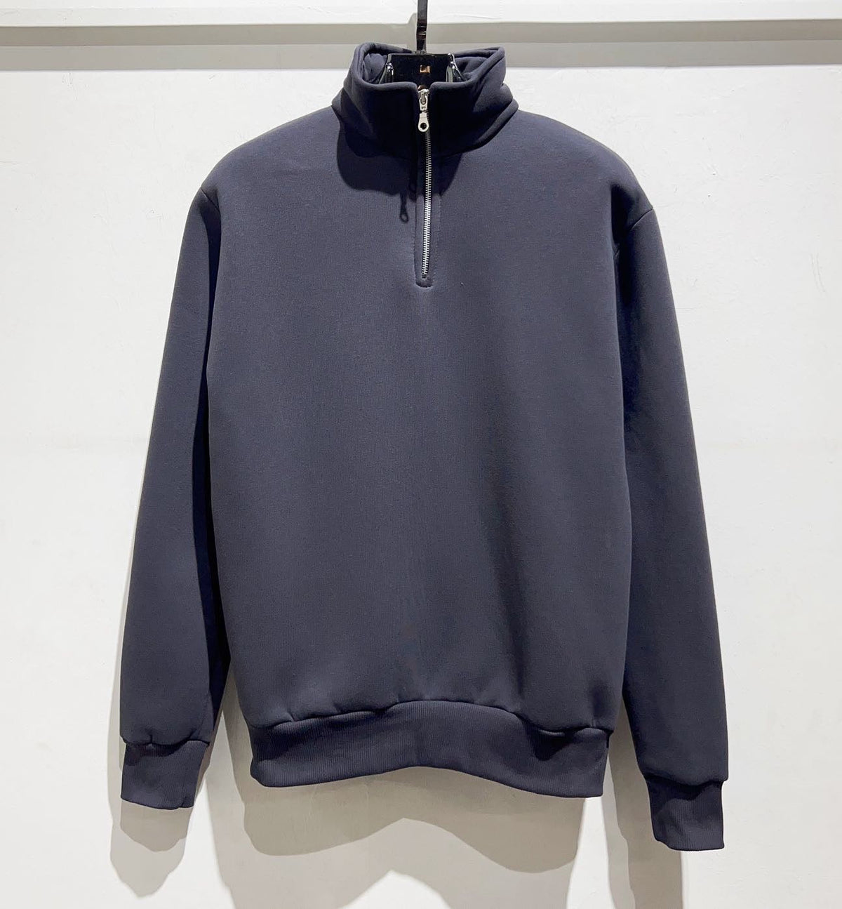 Felpa zip basic uomo piombo