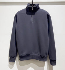 Felpa zip basic uomo piombo