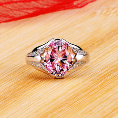 Engraved 3 Carats Oval Cut Lab Diamond Ring