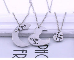 3 Piece Sisters Matching Necklaces Christmas Gift