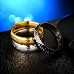 Lord of the Rings Theme Ring for Guys - Stainless Steel Anniversary Gift
