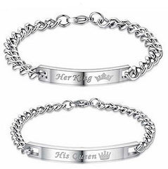 Her King His Queen Couple Relationship Bracelets Set for 2