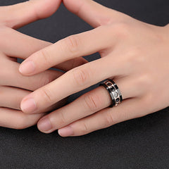 Two-Tone Roman Numeral Spinner Ring for Men (Engravable)