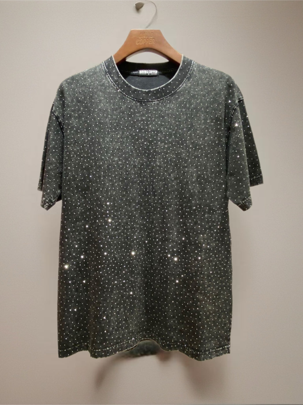 Tshirt strass punti luce uomo Tee Nera