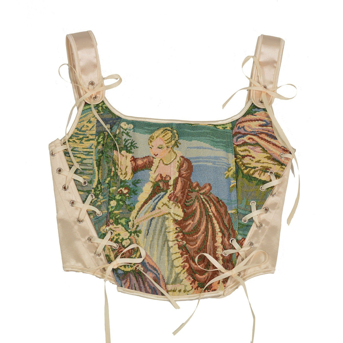 Corsetto con tema vintage stringato dietro