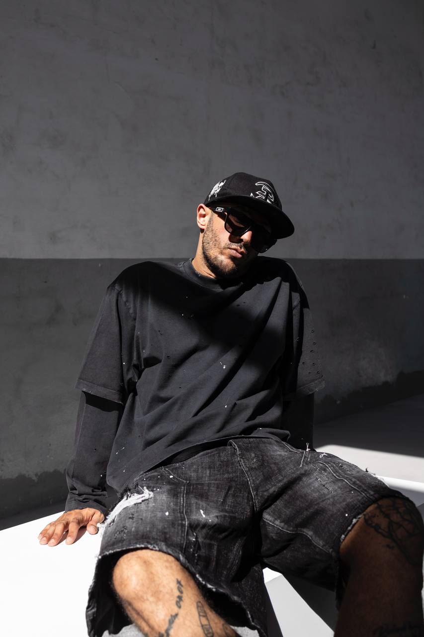 Maglia manica lunga destroyed uomo
