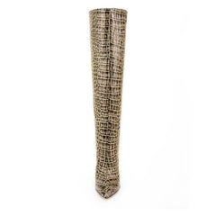 Stivale Crocodile Print Women High Boots Stiletto