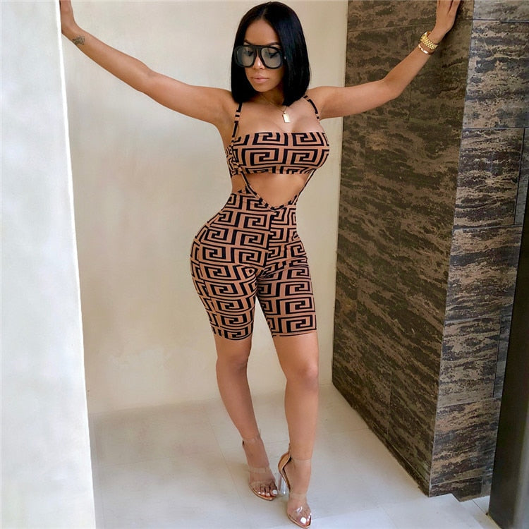 Women's Geometric Skinny Playsuit