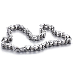 Chunky Bike Chain Necklace for Men â€?Stainless Steel, 55cm