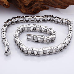 Chunky Bike Chain Necklace for Men â€?Stainless Steel, 55cm