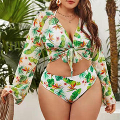 Tie Dye Three Piece complete beachwear for curvy women
