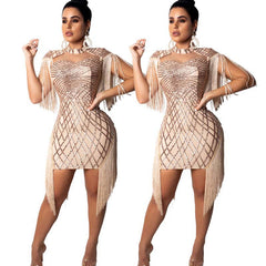 Women's Beaded Club Dress: Seductive and Stylish